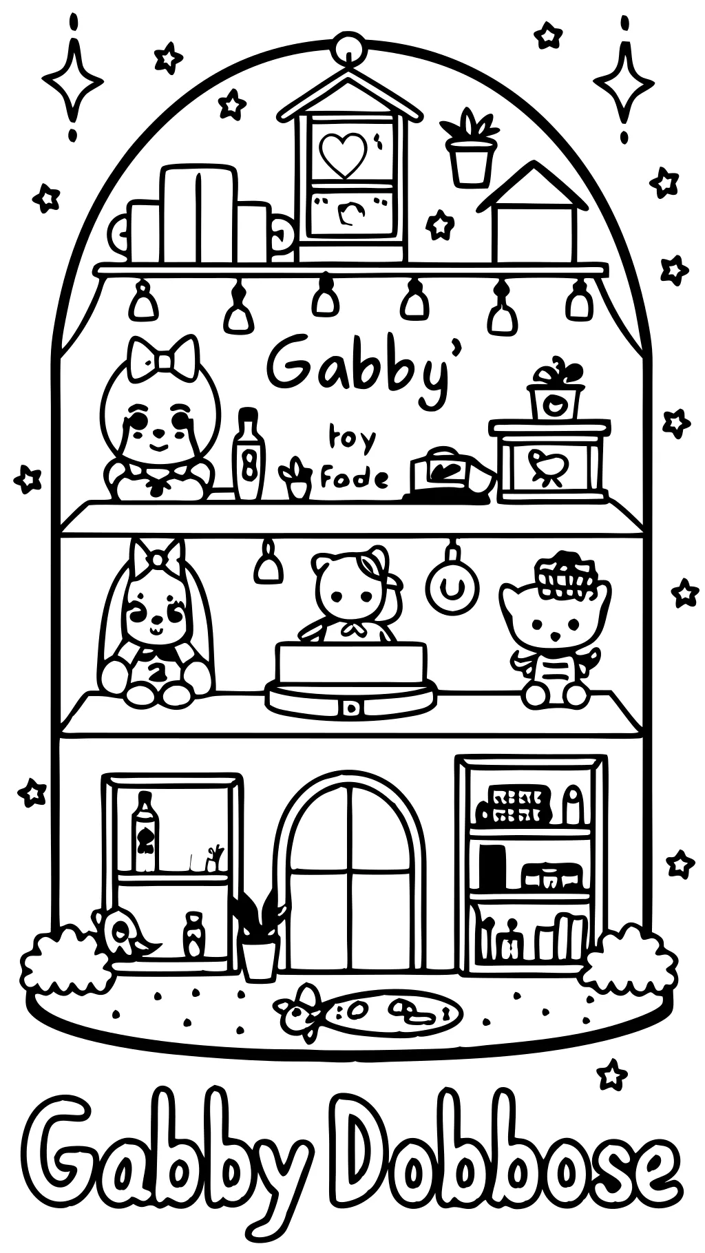 Páginas para colorear de Gabby’s Dollhouse